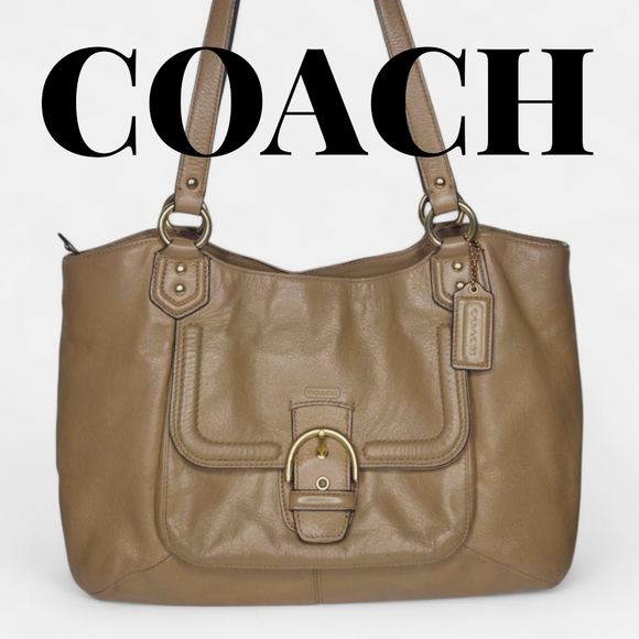 Coach Handbags - Coach F24961 Campbell Belle Carryall Tan Leather Tote Bag Authentic